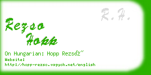 rezso hopp business card